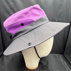 Sun Shade Boonie Hat Purple Grey Mesh Breathable Outdoor Hiking Sun Bucket Hat